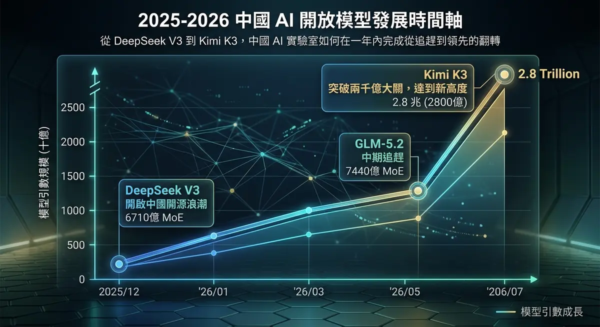 2025-2026 中國 AI 開放模型發展時間軸