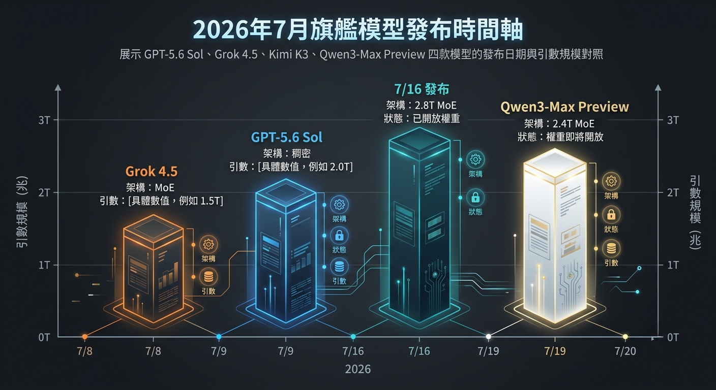 2026年7月旗艦模型發布時間軸