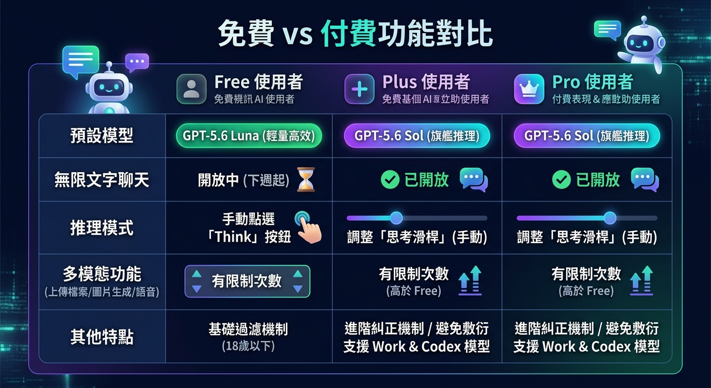 免費 vs 付費功能對比
